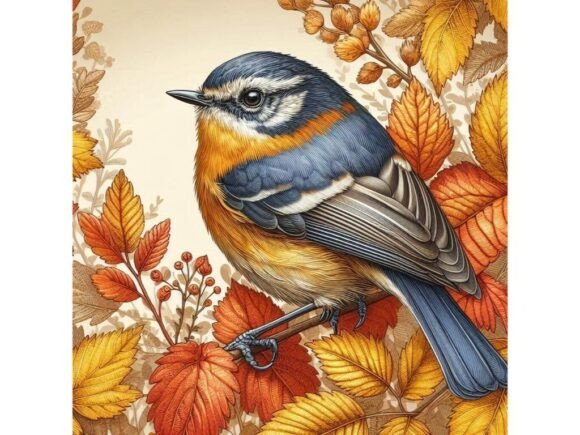Download Realistic Bird in Detailed Autumn Tones - Realistic bird Collection