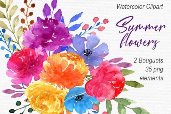 Download Bright Summer Watercolor - Summer watercolor Collection