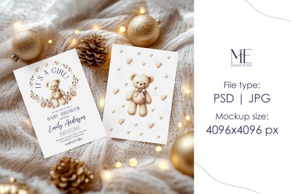 Download Holiday Invitation Double Card Mockup - Invitation Collection