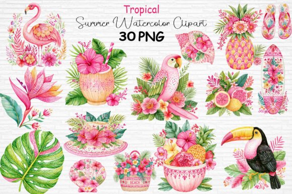 Download Tropical Summer Watercolor Clipart PNG - Summer watercolor Collection
