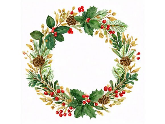 Download 14 JPG Christmas Wreath Watercolor - Christmas wreath watercolor Collection