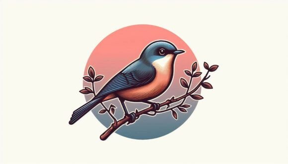 Download Realistic Bird on a Twig with Soft Hues - Realistic bird Collection