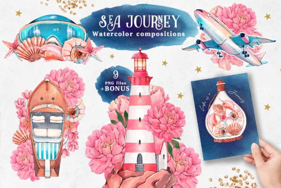 Download Sea Journey Summer Watercolor Clipart - Premium Resources